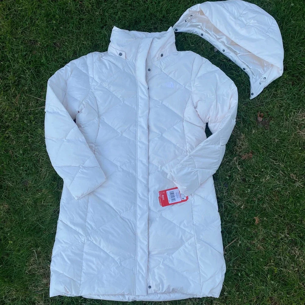 NWT The North Face Miss Metro II Hooded Water Resistant Down Parka GARDENIA(XL)